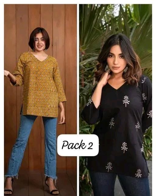 Allure Fashion Women's Short kurti Tunics( pack of 2)