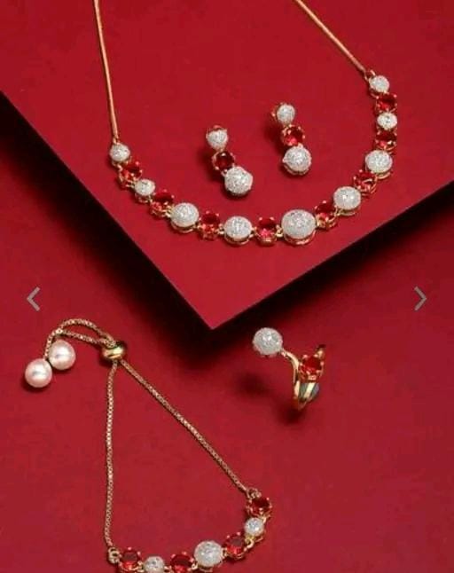 Allure Fashion Women stylish jewellery Necklace with braclete &  Ring