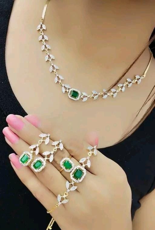 Allure Fashion Women stylish jewellery Necklace with braclete &  Ring