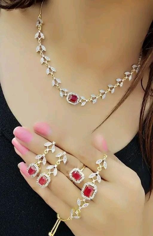 Allure Fashion Women stylish jewellery Necklace with braclete &  Ring