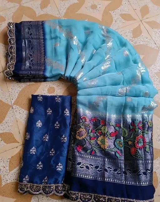 Allure Fashion women's Stylish organzaa saree