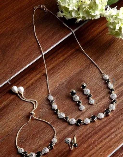 Allure Fashion Women stylish jewellery Necklace with braclete & Ring
