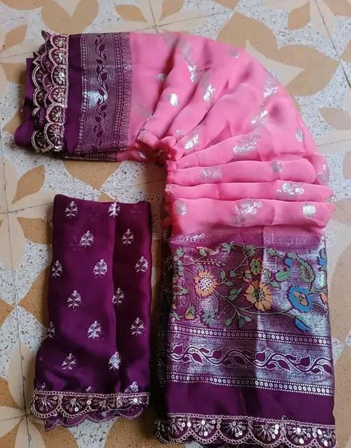 Allure Fashion women's Stylish organzaa saree