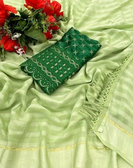 Allure Fashion women's Stylish organzaa saree