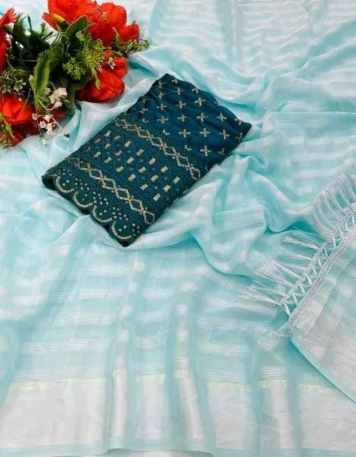 Allure Fashion women's Stylish organzaa saree