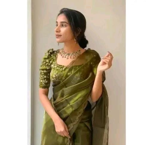 Allure Fashion women's Stylish organzaa saree