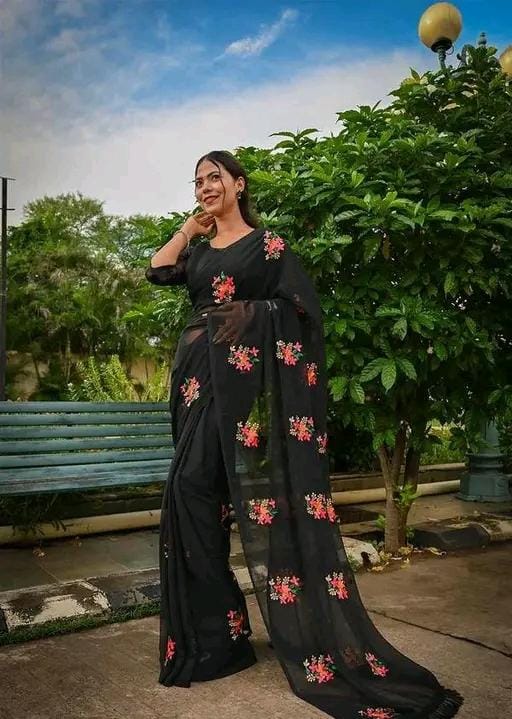 Allure Fashion women's Stylish organzaa saree