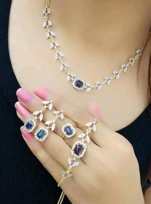 Allure Fashion Women stylish jewellery Necklace with braclete &  Ring
