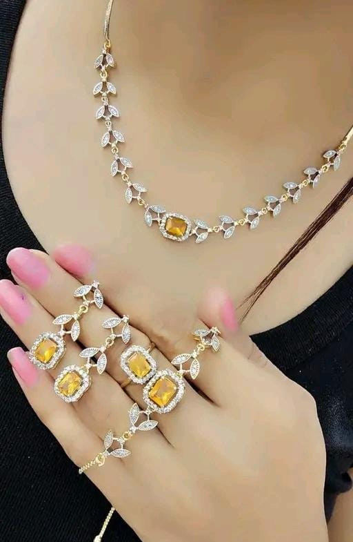 Allure Fashion Women stylish jewellery Necklace with braclete &  Ring