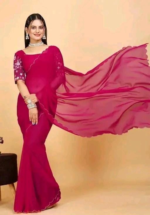 Allure Fashion women's Stylish organzaa saree