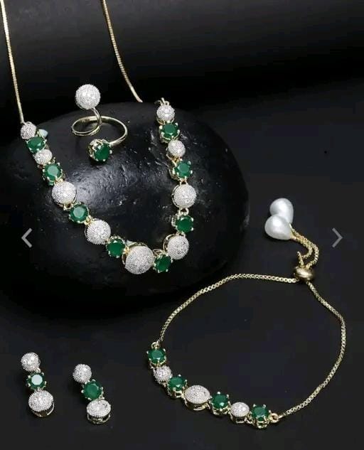 Allure Fashion Women stylish jewellery Necklace with braclete &  Ring