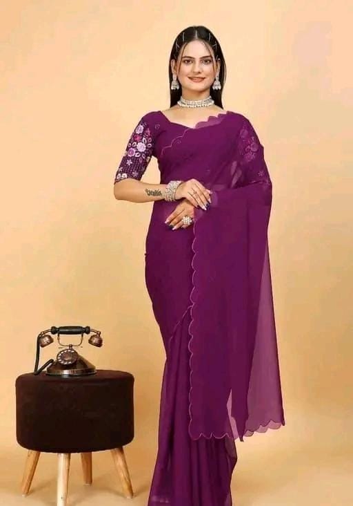 Allure Fashion women's Stylish organzaa saree