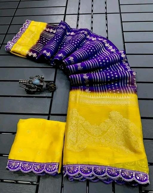 Allure Fashion women's Stylish organzaa saree