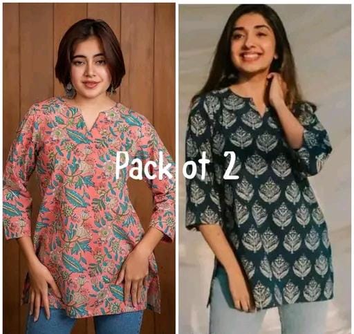 Allure Fashion Women's Short kurti Tunics( pack of 2)