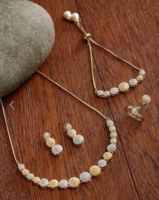 Allure Fashion Women stylish jewellery Necklace with braclete &  Ring