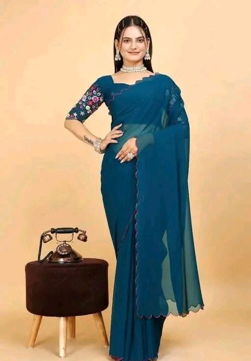 Allure Fashion women's Stylish organzaa saree