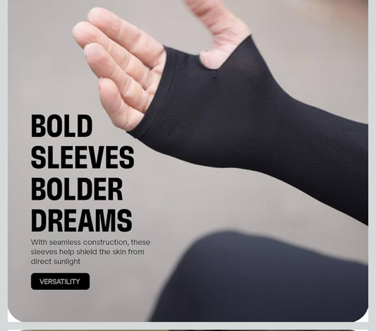 Arm Sleeves for Men & Women UV Protection Hand Sleeves With Thumb for Boys & Girls Sun Protection Sleeves for Men Arm Sleeves for Women for Running, Hand Cover for Bike Riding Nylon