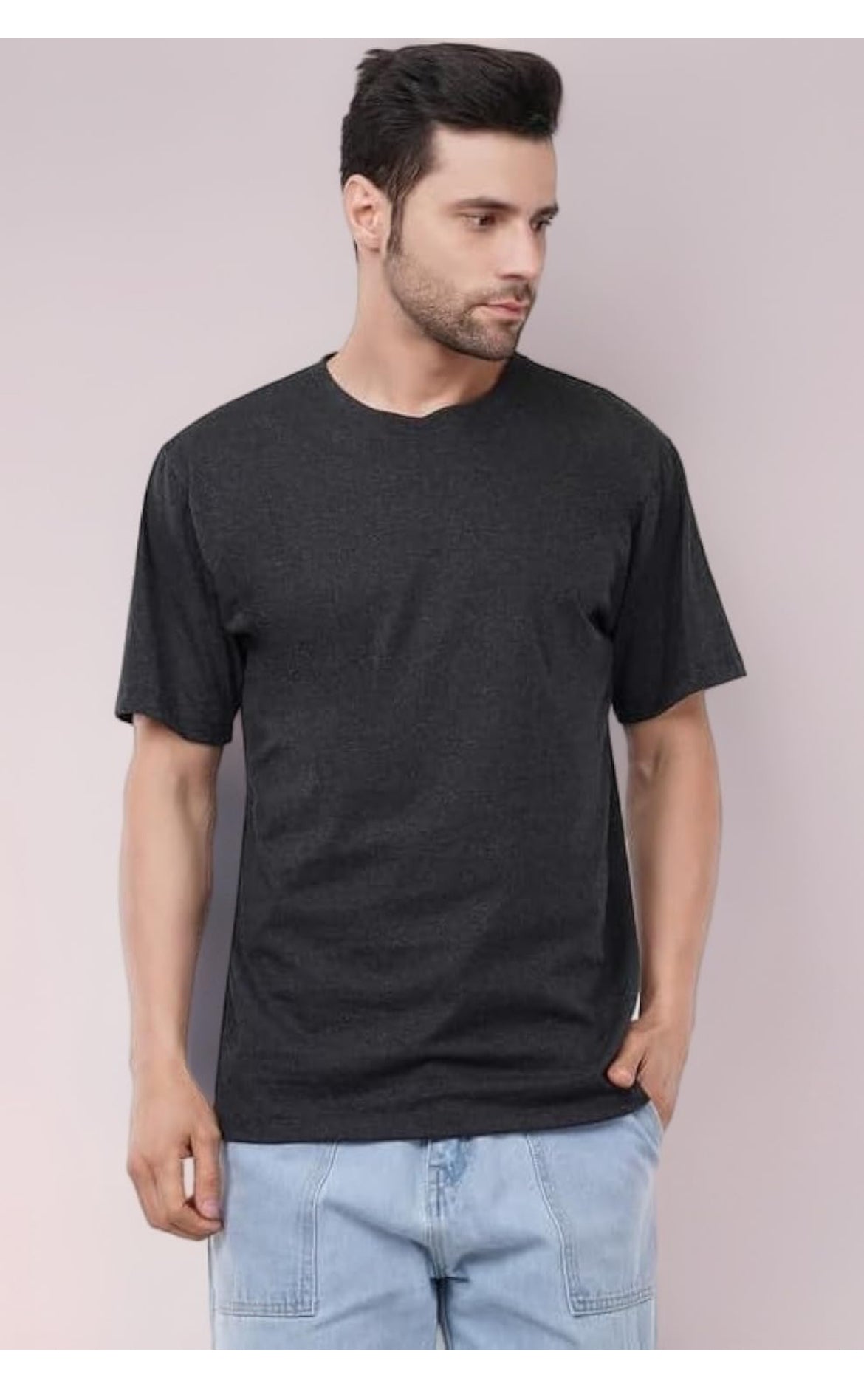 (Mens Cotton Crew Neck T-Shirt | Regular Fit Plain Solid Half Sleeve | Comfortable Casual T-Shirt for Men Cotton Tee