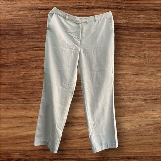 Women Straight Fit Polyester Blend Solid Trousers