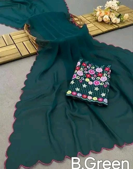 Allure Fashion women's Stylish organzaa saree