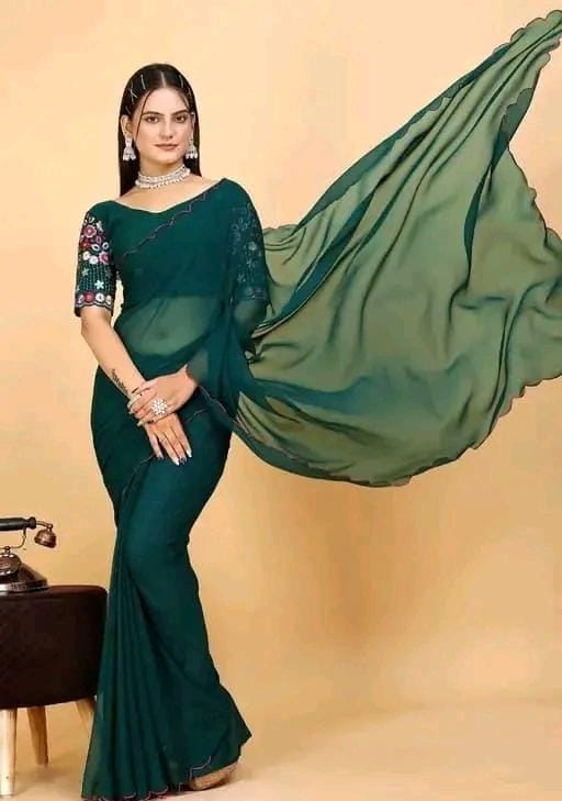 Allure Fashion women's Stylish organzaa saree